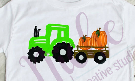 * Pumpkin Tractor Decal