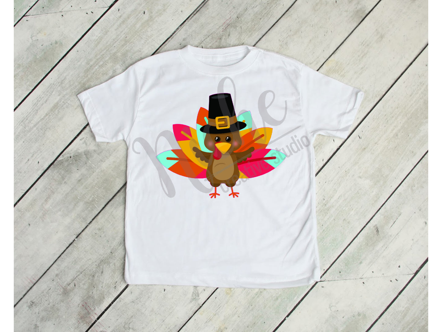 * Thanksgiving Turkey Pilgrim with Tailfeathers  Decal
