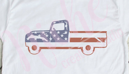 * Truck Flag Distressed Decal