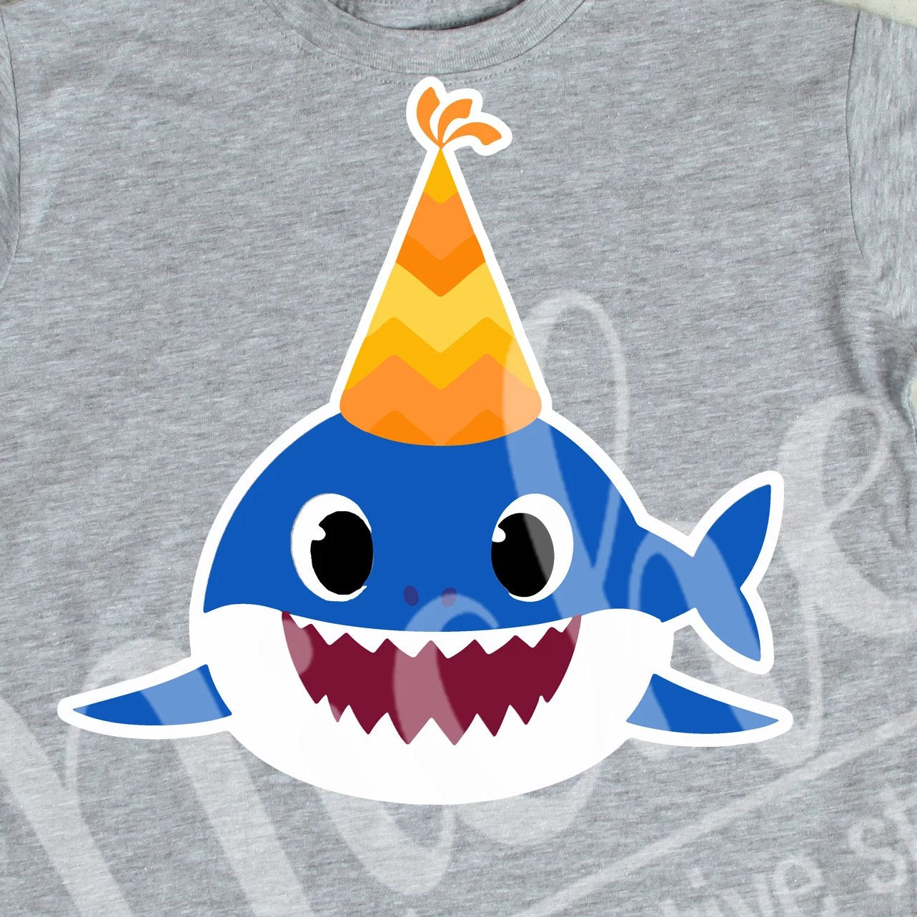 *Birthday Blue Front Facing Shark Decal