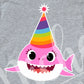 *Birthday Pink Front Facing Shark Decal
