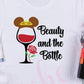 * Belle Drinking Wine Decal