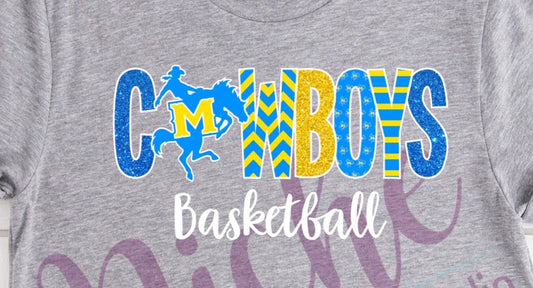 * Cowboys Basketball Glitter lettering Decal