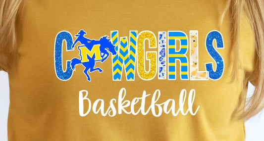 * Cowgirls Basketball Glitter lettering Decal
