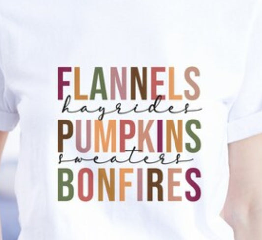 * Flannels Pumpkins Bonfires Decal