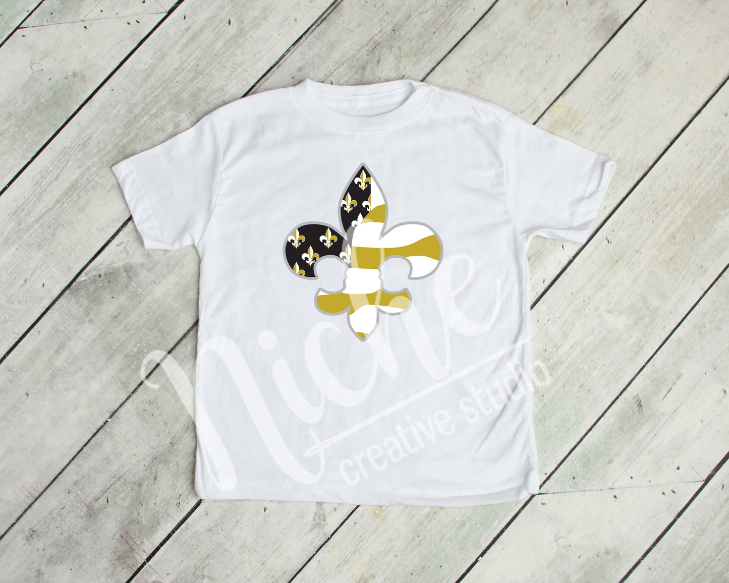 *Fleur Black and Gold Decal