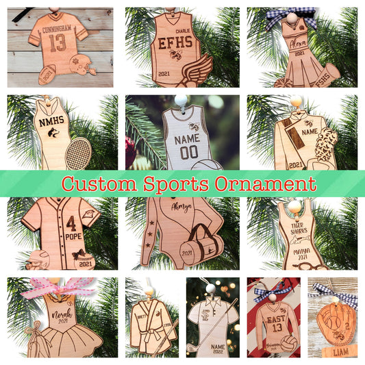 Personalized Wooden Sports Ornament