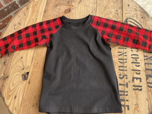 ALL SALES FINAL Buffalo Plaid Raglan
