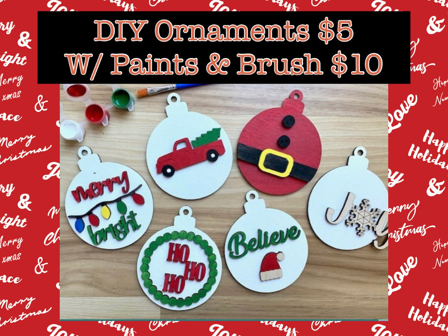 Wooden Ornaments Christmas