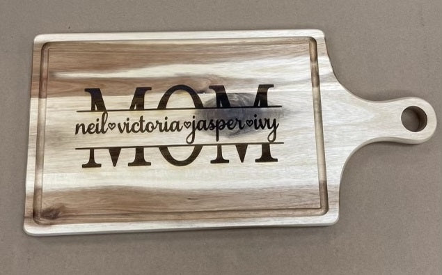 MOM Split Name Engraving with Personalization - Board not included