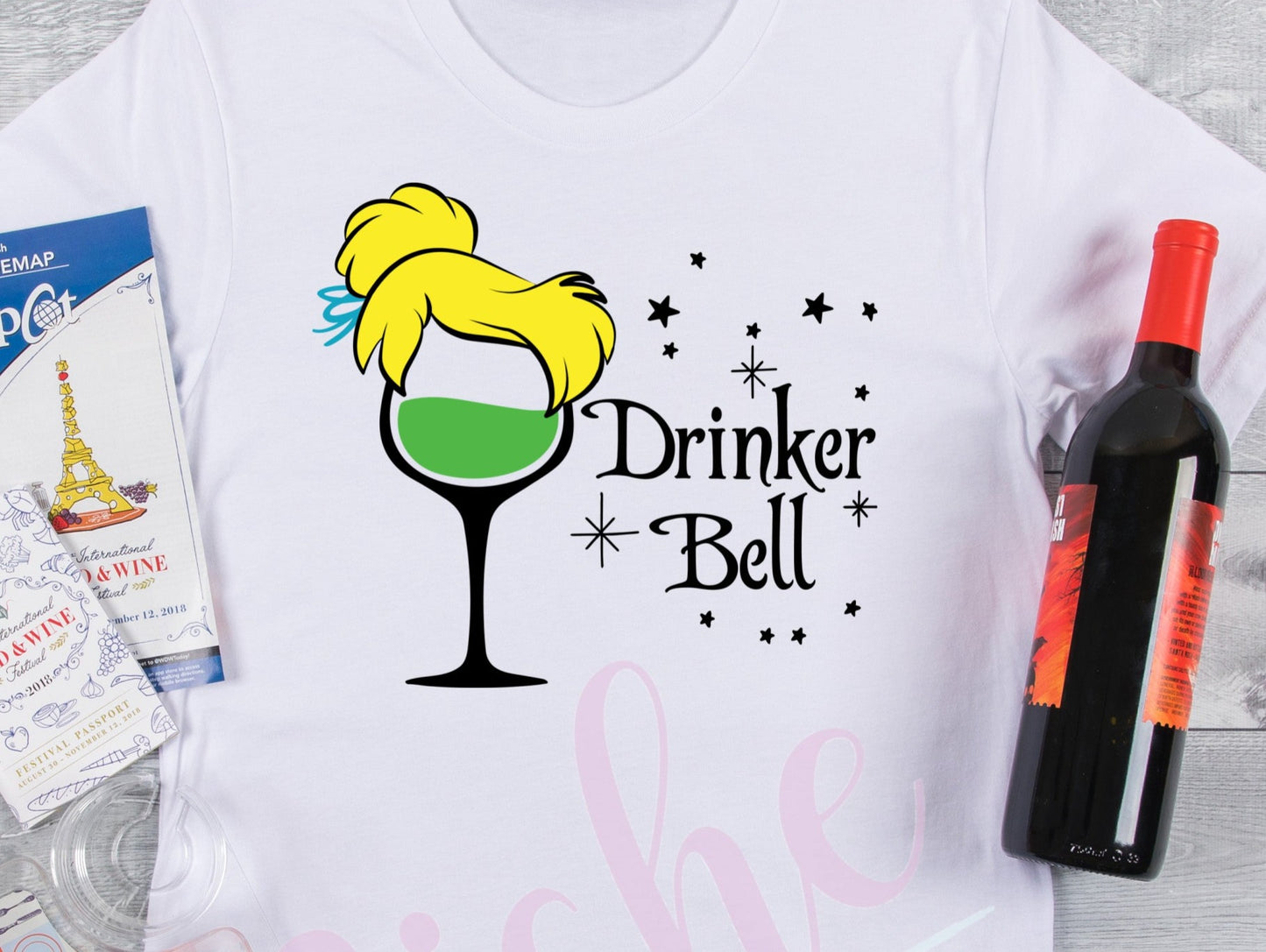 * TinkerBell Drinking Wine Decal