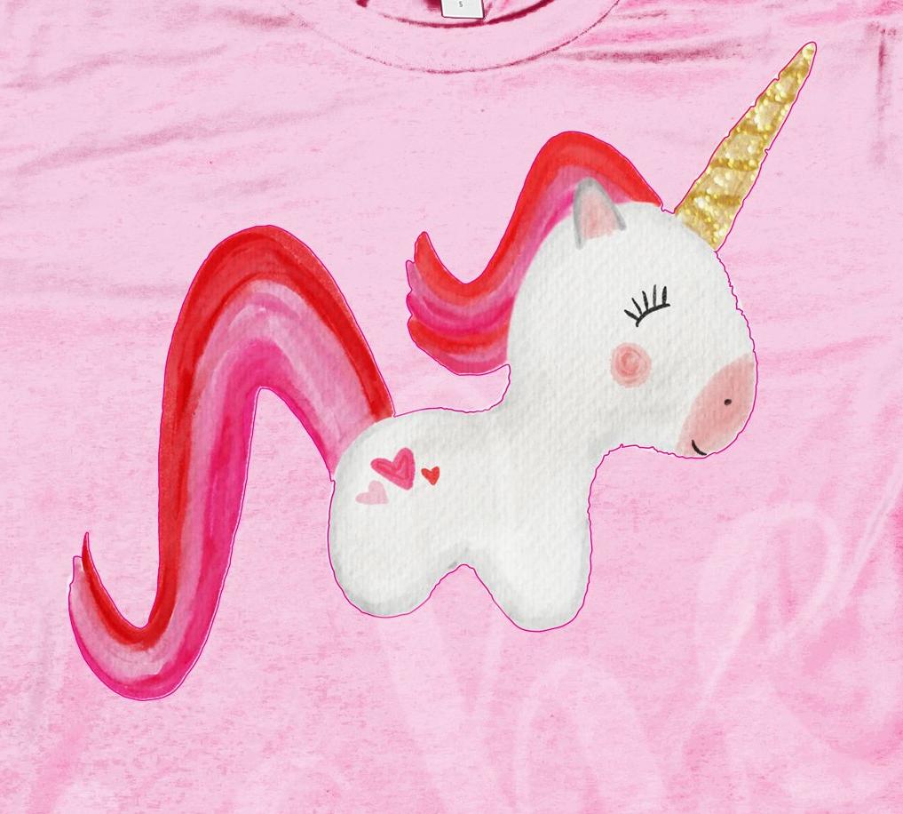 *Heart Watercolor Unicorn Decal