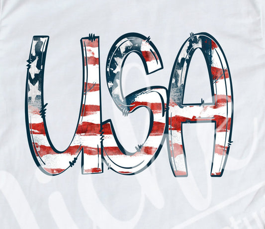 *USA Flag Lettering Decal